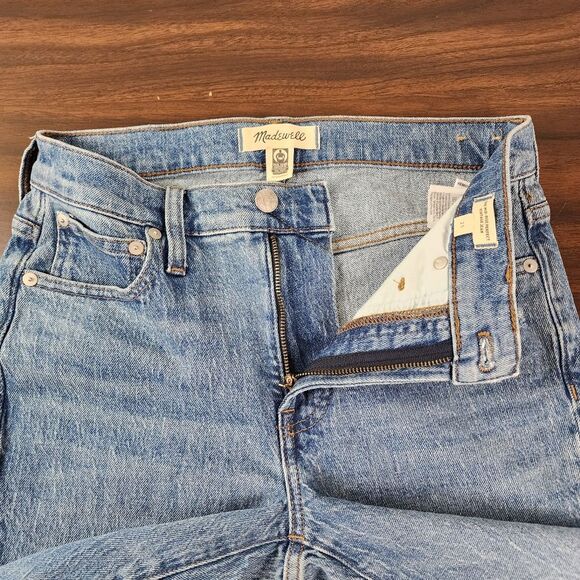 Madewell Jeans Mid-rise Perfect Vintage Distressed Ripped Blue Stretchy Sz 25 - Picture 14 of 16